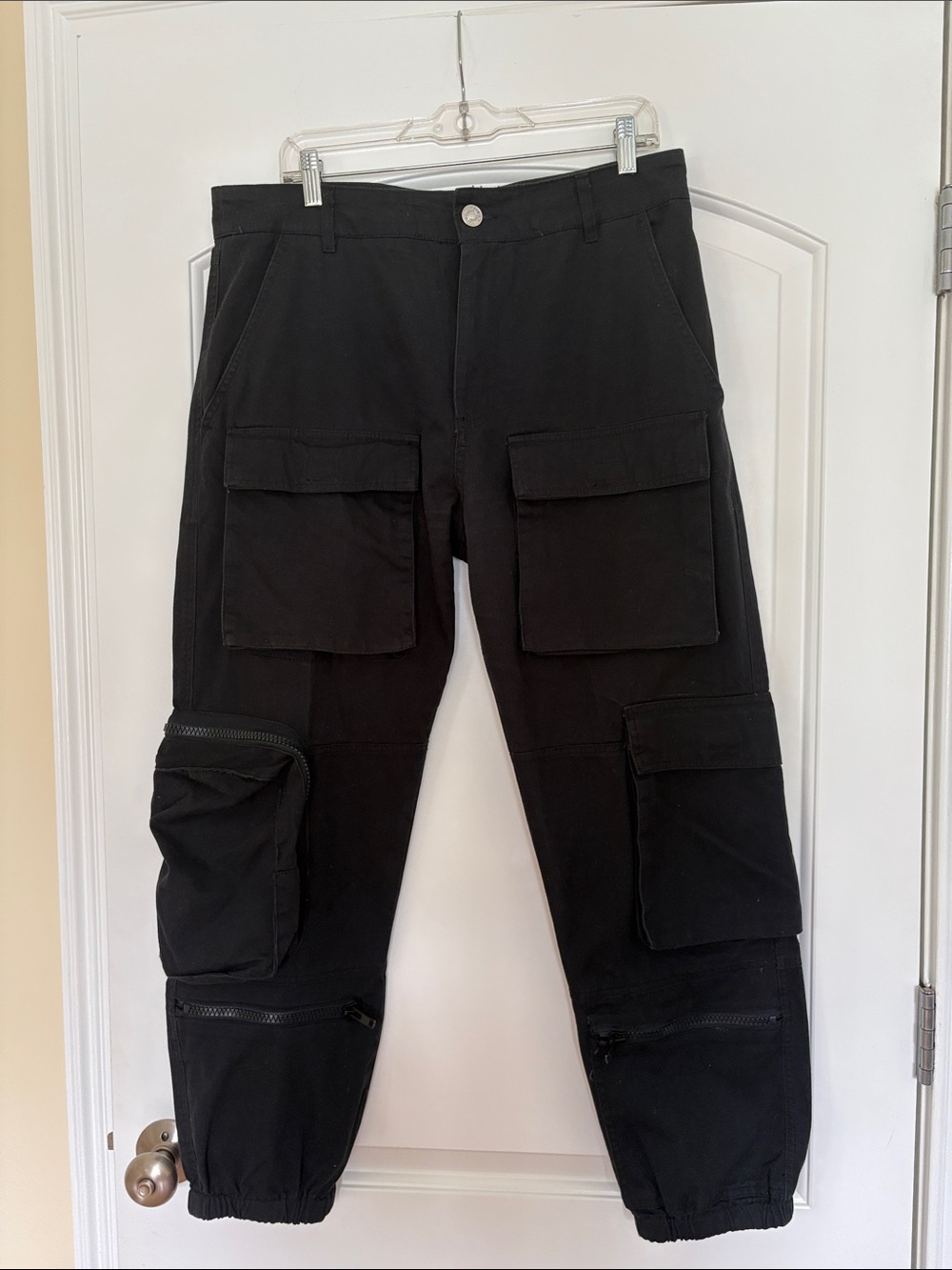 Women Black Cargo Utility Pants - Durable Everyday Wear